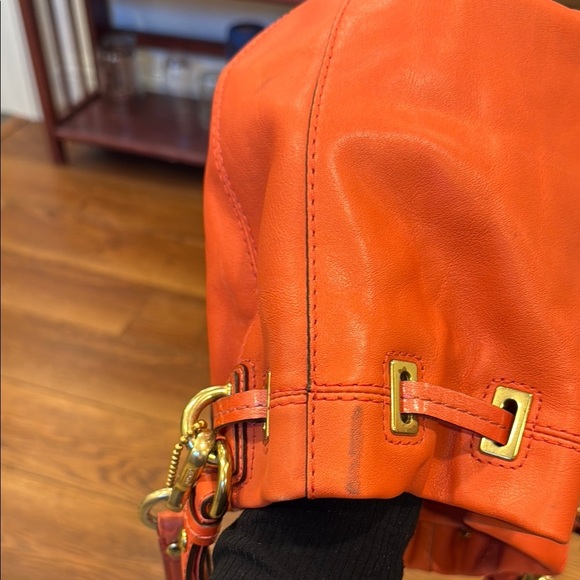 Coach Salmon Leather Bucket Bag - Picture 9 of 14